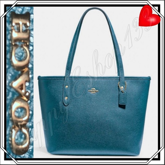 Coach Handbags - Coach Mini City Zip Tote, Dark Teal, F22967